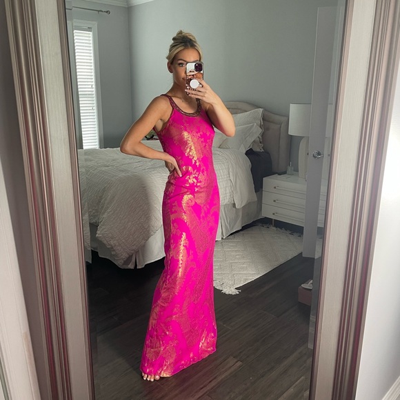 Lilly Pulitzer Franconia 100% Silk Embellished Dress Silk Embroidery - Picture 5 of 16